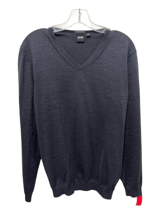 Boss Hugo Boss Size XL Gray Wool V Neck Men's Sweater Gray / XL