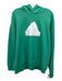 Adidas Size XL Green & White Cotton Blend logo Hoodie Men's Jacket Green & White / XL
