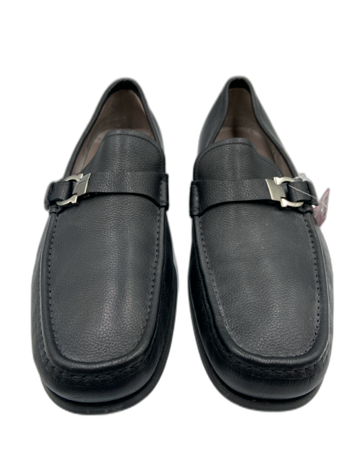 Ferragamo Shoe Size 11EE Black Leather Solid Strap Loafer Men's Shoes Black / 11EE