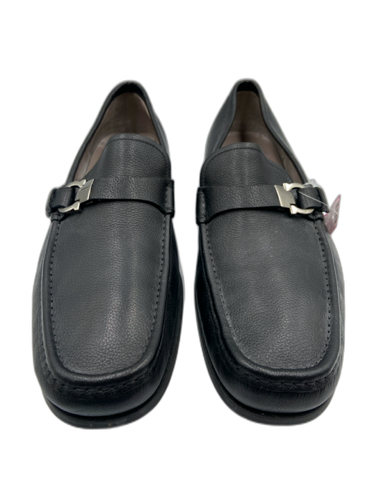 Ferragamo Shoe Size 11EE Black Leather Solid Strap Loafer Men's Shoes Black / 11EE