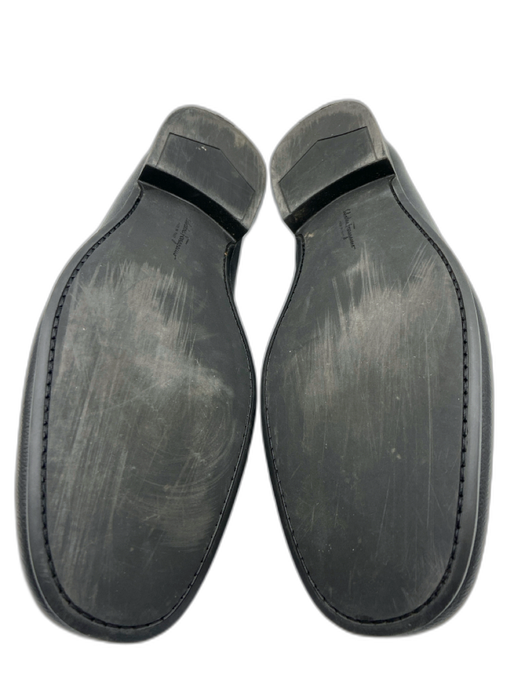 Ferragamo Shoe Size 11EE Black Leather Solid Strap Loafer Men's Shoes Black / 11EE