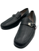 Ferragamo Shoe Size 11EE Black Leather Solid Strap Loafer Men's Shoes Black / 11EE
