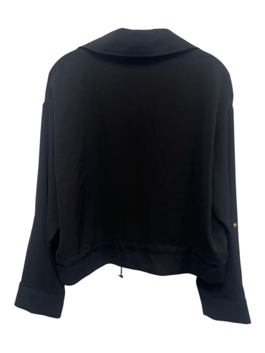 Zara Size Small Black Polyester Long Sleeve Button Front Patch Pocket Jacket Black / Small