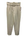 Zara Size Small Cream White Polyester Blend High Rise Pleated Tapered Pants Cream White / Small