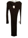 Zara Size Small Brown Viscose Blend Long Sleeve Ribbed Hook & Eye Maxi Dress Brown / Small