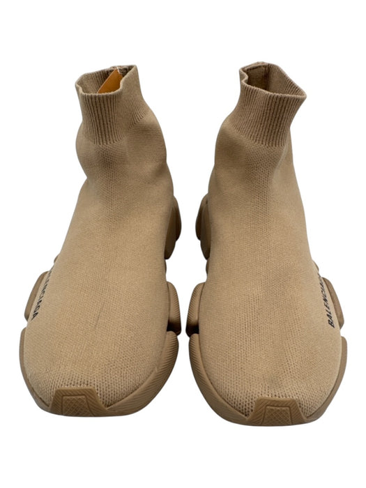 Balenciaga Shoe Size 8 Tan Brown Synthetic Almond Toe Logo Rubber Sole Sneakers Tan Brown / 8