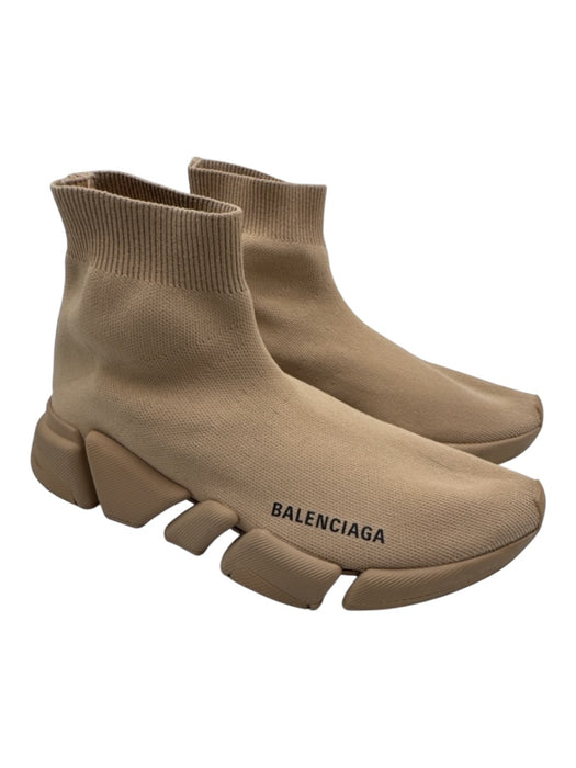 Balenciaga Shoe Size 8 Tan Brown Synthetic Almond Toe Logo Rubber Sole Sneakers Tan Brown / 8