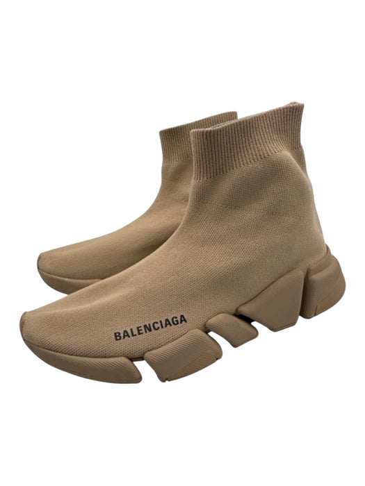 Balenciaga Shoe Size 8 Tan Brown Synthetic Almond Toe Logo Rubber Sole Sneakers Tan Brown / 8