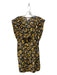 Parker Size S Gold & Gray Silk Pleated Floral Drape Neck Dress Gold & Gray / S