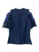 Yigal Azrouel Size 4 Navy Blue & Black Viscose Blend Crochet Detail Back Zip Top Navy Blue & Black / 4