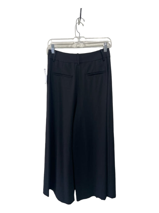 Alice + Olivia Size 4 Black Polyester Hook & Zip Lace Panel Wide Leg Pants Black / 4