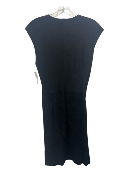 Polo Ralph Lauren Size 2 Black Goat Suede Cap Sleeve Solid Wrap Below knee Dress Black / 2