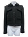 Chanel Size 38 Black Wool Blend Ribbed CC Logo Patch Pocket Snap button Jacket Black / 38