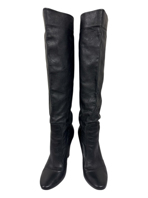 Jimmy Choo Shoe Size 37 Black Leather Block Heel Solid Pointed Toe Boots Black / 37