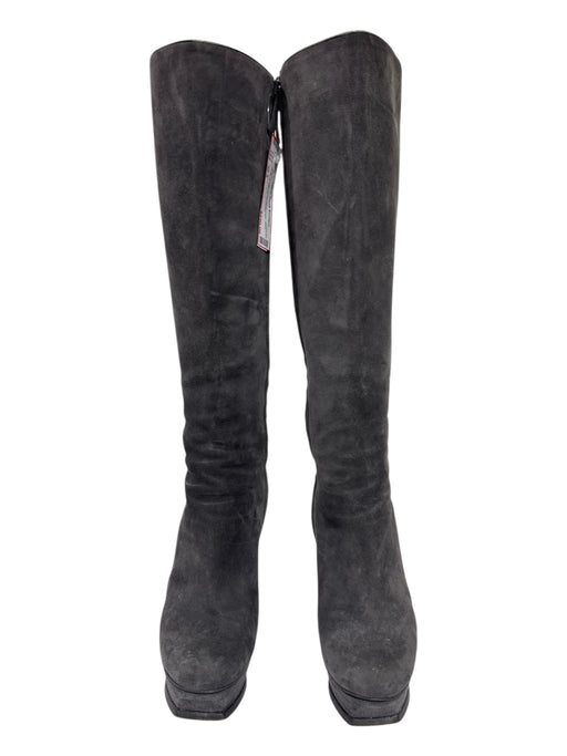 Yves Saint Laurent Shoe Size 36.5 Gray Suede Upper Knee High Solid Boots Gray / 36.5