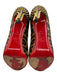 Christian Louboutin Shoe Size 37 Brown, Black, Gold Patent Leather Studded Pumps Brown, Black, Gold / 37