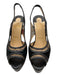 Christian Louboutin Shoe Size 37 Black Leather Slingbacks Lace Panel Sandals Black / 37