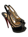 Christian Louboutin Shoe Size 37 Black Leather Slingbacks Lace Panel Sandals Black / 37