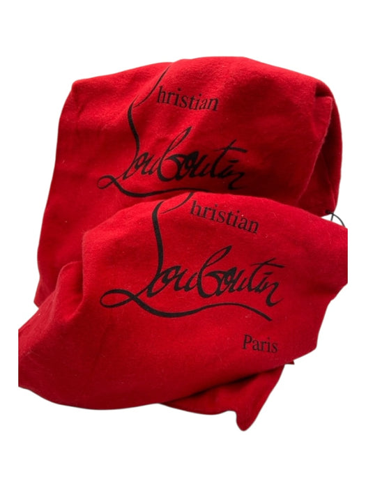 Christian Louboutin Shoe Size 37 Black Leather Slingbacks Lace Panel Sandals Black / 37