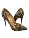 Christian Louboutin Shoe Size 37 Gray, Cream, Black Leather Snake Embossed Pumps Gray, Cream, Black / 37
