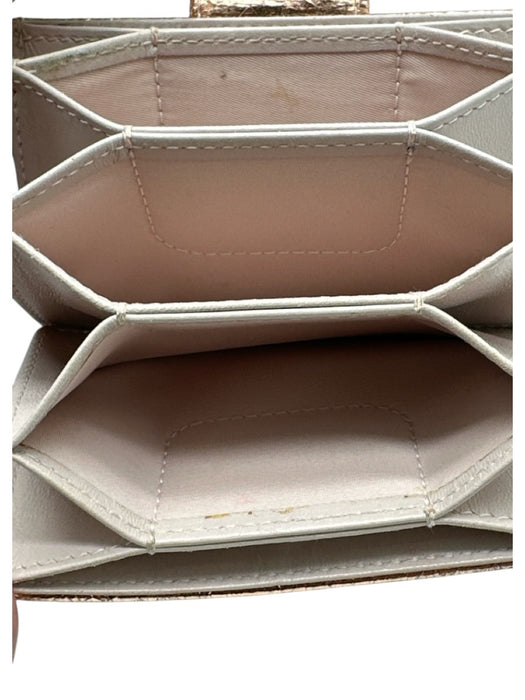 Christian Dior Rose Gold Leather Metallic Textured Snap Closure Wallets Rose Gold
