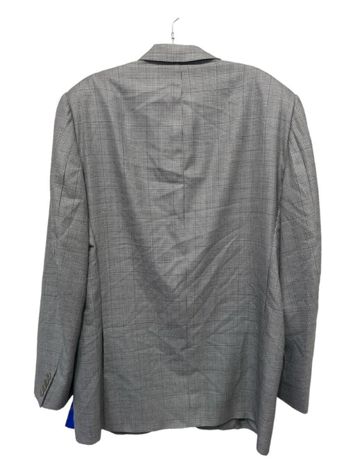 Ermenegildo Zegna Silver & Black Wool All Over Print 3 Button Men's Blazer 56L