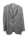 Ermenegildo Zegna Silver & Black Wool All Over Print 3 Button Men's Blazer 56L