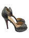 Christian Louboutin Shoe Size 36.5 Silver Leather Pleated Peep Toe Pumps Silver / 36.5