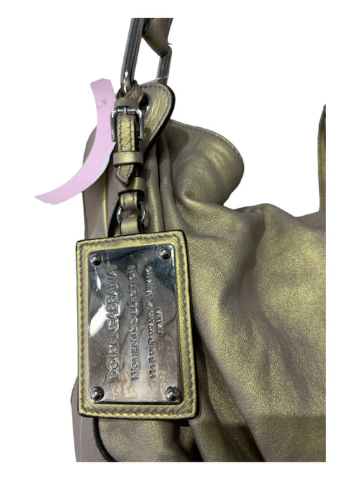 Dolce & Gabbana Gold Leather Top Handle Crossbody Strap Magnetic Close Bag Gold / Medium