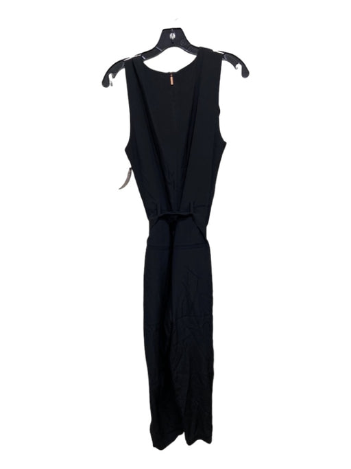 Tibi Size 6 Black Silk Sleeveless Pockets Tie Belt Jumper Black / 6