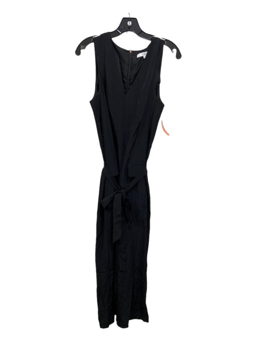Tibi Size 6 Black Silk Sleeveless Pockets Tie Belt Jumper Black / 6