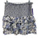 Loveshackfancy Size M Blue, Black, White Silk Blend Shirred Waist Floral Skirt Blue, Black, White / M