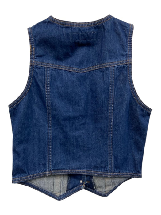 Wrangler Size M Blue Cotton Denim V Neck Button Front Vest Top Blue / M