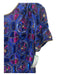 Adrianna Papell Size 8 Blue, Purple & Gold Silk Beaded Short Sleeve Dress Blue, Purple & Gold / 8