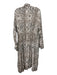 Free People Size XS Brown & White Viscose Animal Print Duster Cardigan Brown & White / XS