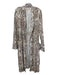 Free People Size XS Brown & White Viscose Animal Print Duster Cardigan Brown & White / XS