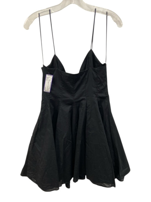 Zara Size M Black Cotton Paneled Spaghetti Strap Mini Dress Black / M