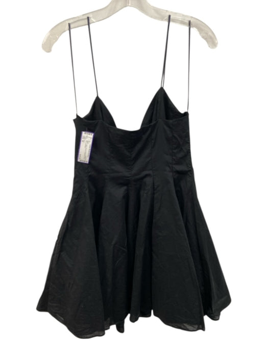 Zara Size M Black Cotton Paneled Spaghetti Strap Mini Dress Black / M