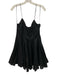 Zara Size M Black Cotton Paneled Spaghetti Strap Mini Dress Black / M