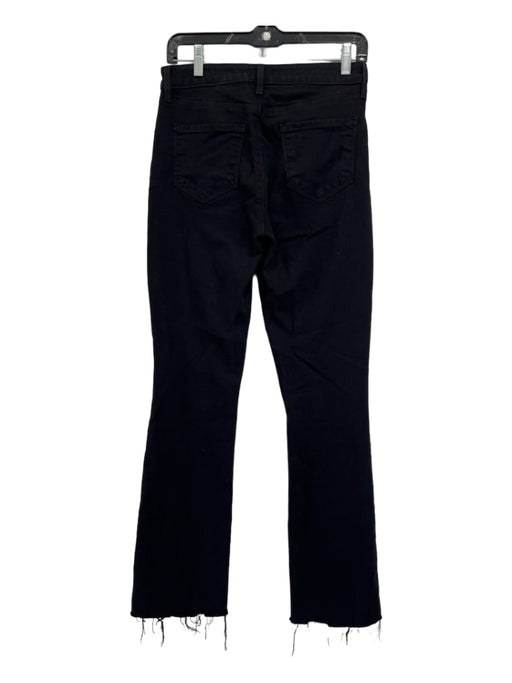 L'agence Size 27 Black Cotton Blend High Rise Straight Leg Raw Hem Jeans Black / 27