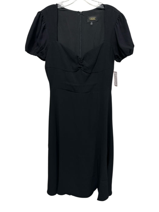 Alexia Admor Size 8 Black Polyester Blend Short Sleeve Midi Tea Length Dress Black / 8