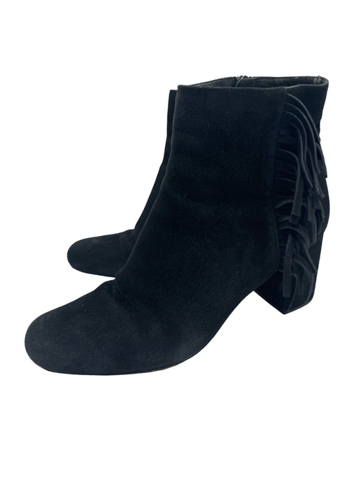 Saint Laurent Shoe Size 39 Black Suede round toe Block Heel Fringe Booties Black / 39