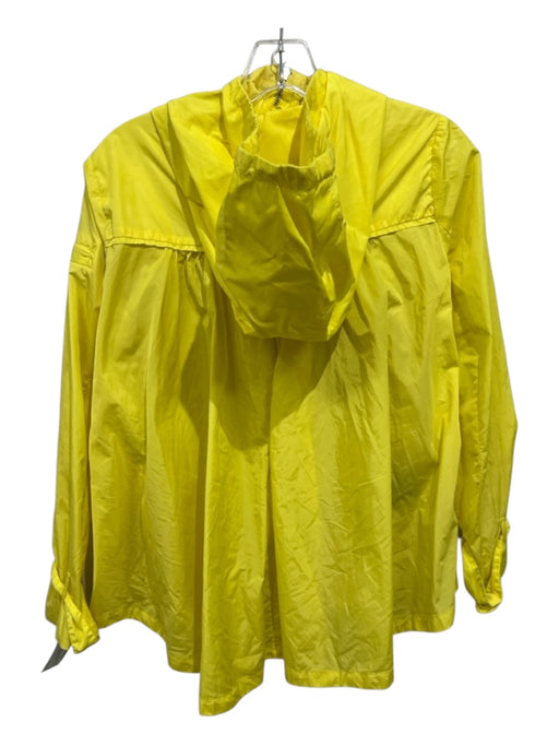 Prada Size 36 Yellow Nylon Zip & Snaps Logo Hood Windbreaker Jacket Yellow / 36