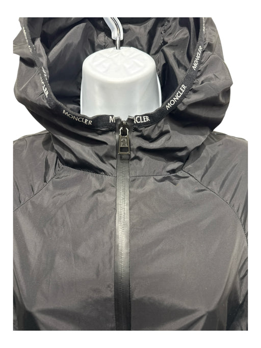 Moncler Size M Black Polyester 3/4 length Ribbon Drawstring Raincoat Jacket Black / M