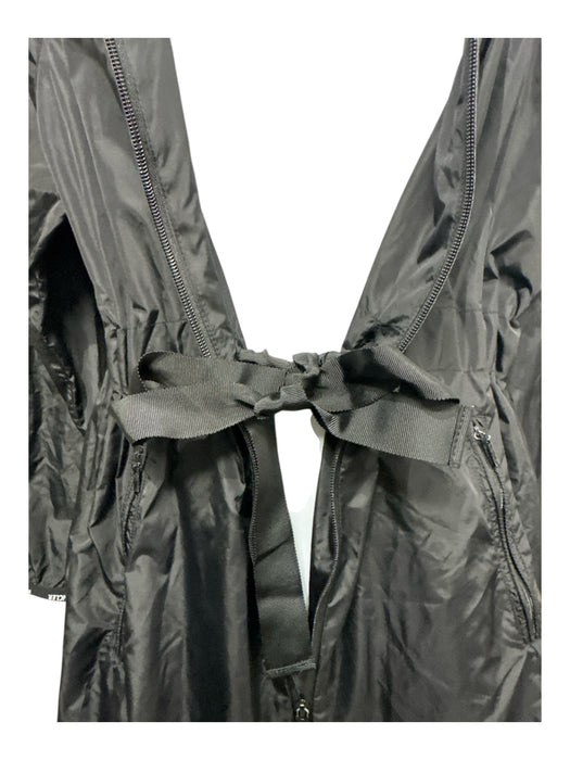 Moncler Size M Black Polyester 3/4 length Ribbon Drawstring Raincoat Jacket Black / M