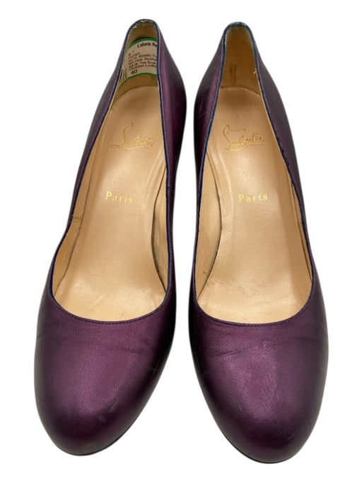 Christian Louboutin Shoe Size 40 Metallic Purple Leather round toe Pumps Metallic Purple / 40