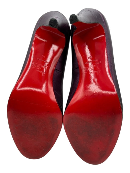 Christian Louboutin Shoe Size 40 Metallic Purple Leather round toe Pumps Metallic Purple / 40