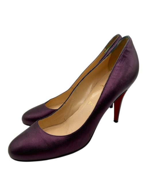 Christian Louboutin Shoe Size 40 Metallic Purple Leather round toe Pumps Metallic Purple / 40