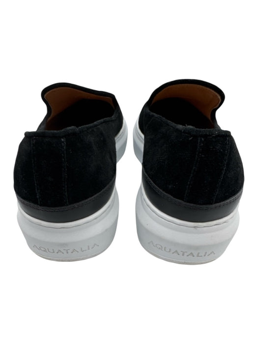 Aquatalia Shoe Size 11 Black & White Suede Slip On Platform Slip On Flats Black & White / 11