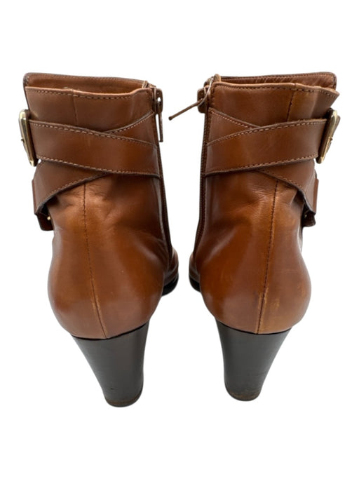 Ann Mashburn Shoe Size 41 Brown Leather Stacked Block Heel Side Zip Booties Brown / 41